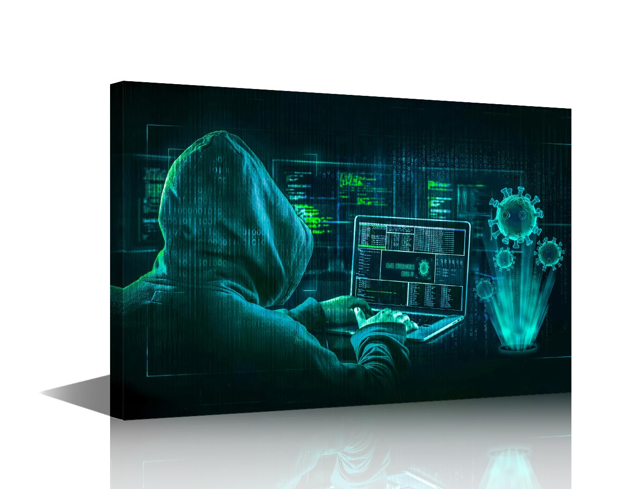 Hacker Wall Art Canvas Wall Art for Living Room Abstract Home Decor Hacker Prints Poster Prints on Canvas Old Building Wall Decorations for Bedroom Bathroom Office Framed Ready to Hang 36x24in