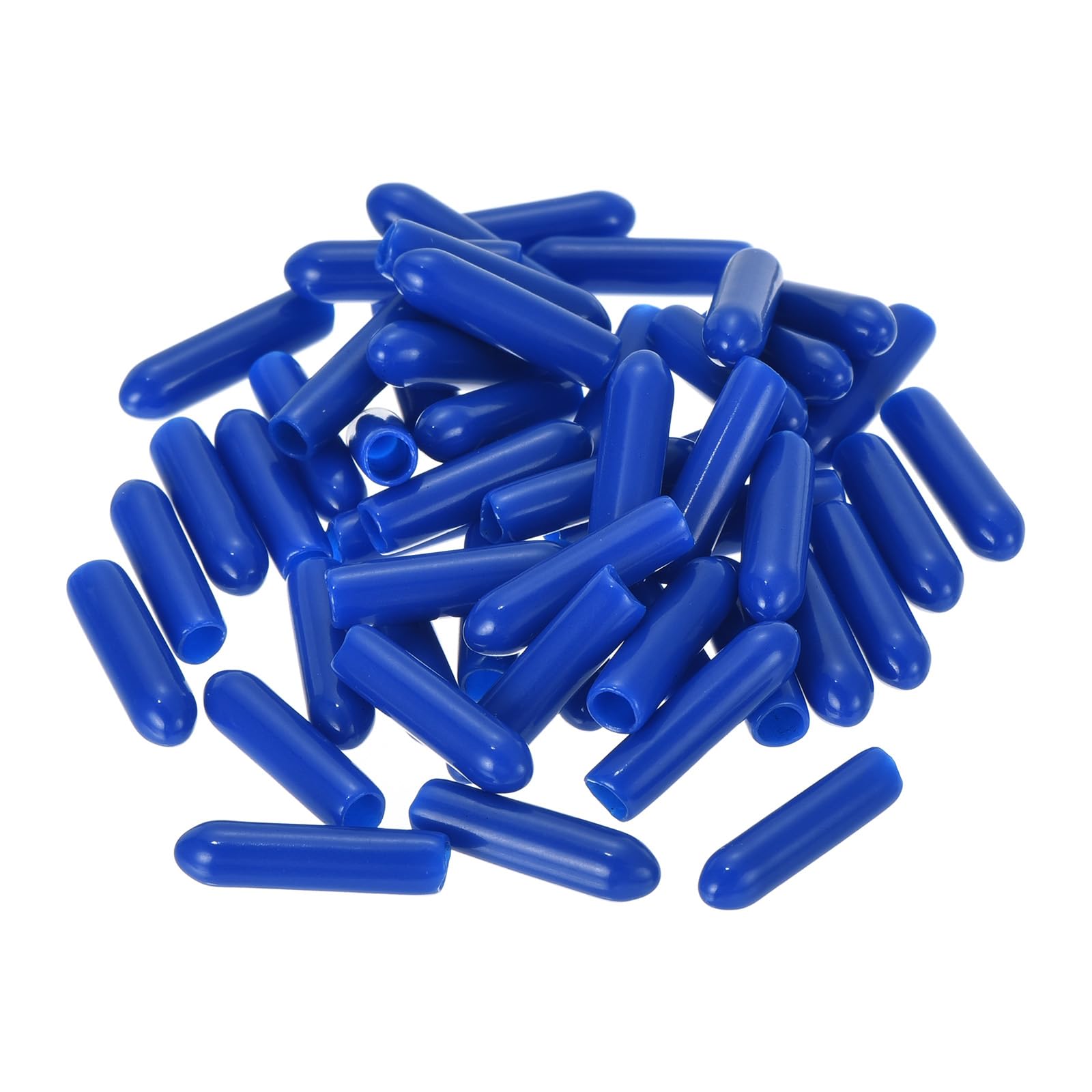 uxcell 50pcs Rubber End Caps 3mm(1/8 inch) ID Vinyl Round Tube Bolt Cap Cover Screw Thread Protectors Blue
