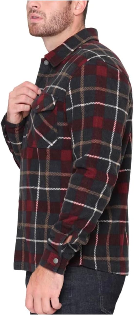 The B.C. Clothing Co. Heritage Men's Textured Flannel Shirt (US, Alpha, X-Large, Regular, Regular, Red) - Image 2