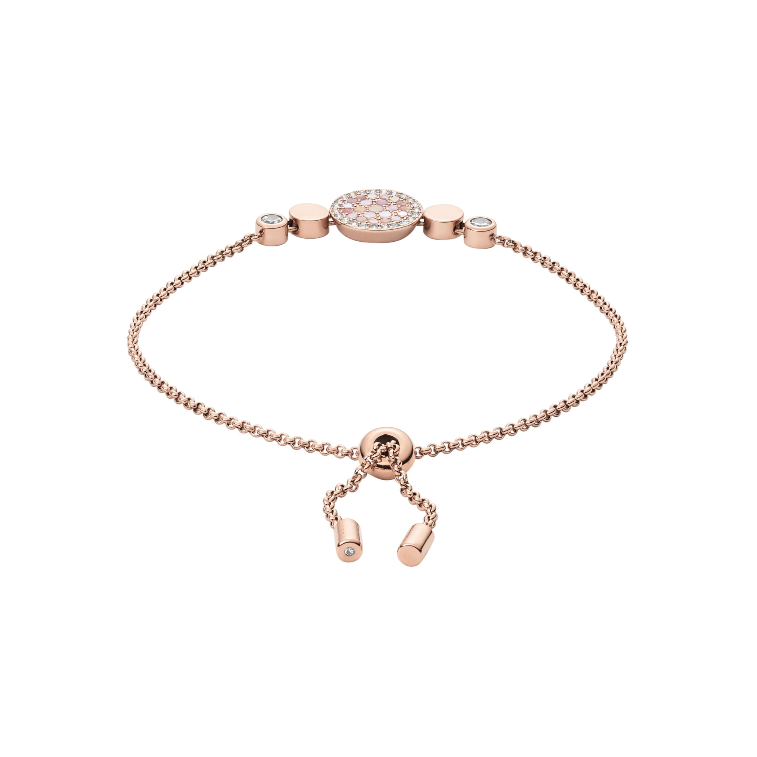 Fossil Damenarmband aus Edelstahl oder Messing mit Schiebereglerverschluss