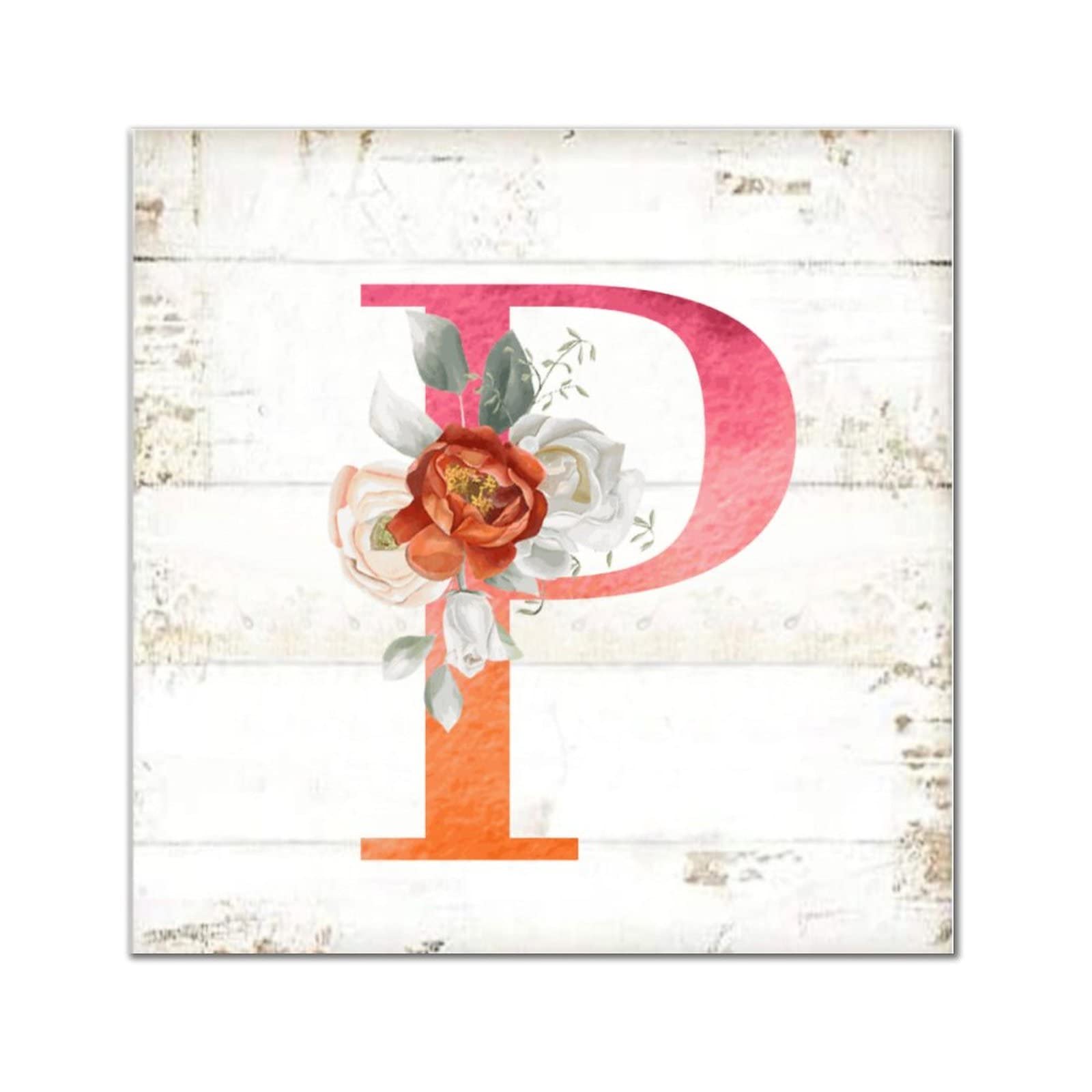 Lettre P en bois monogramme rose aquarelle, le cadeau de pendaison de crémaillère idéal