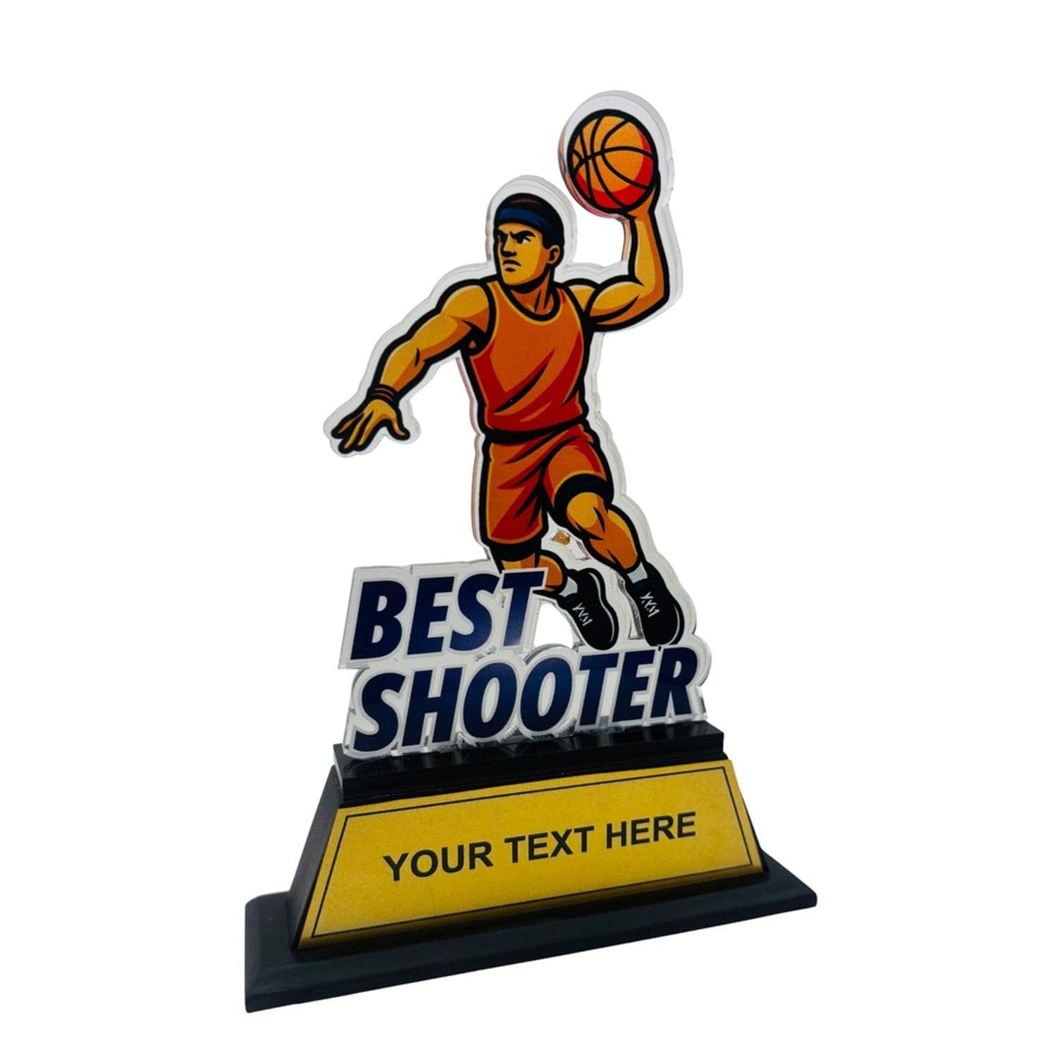 Acrylic Basketball Best Shooter Trophy 8 Inch | Customizable Player Award with Wooden Base | UV Printed Sports Trophy for Tournament, School & Events-picture-10