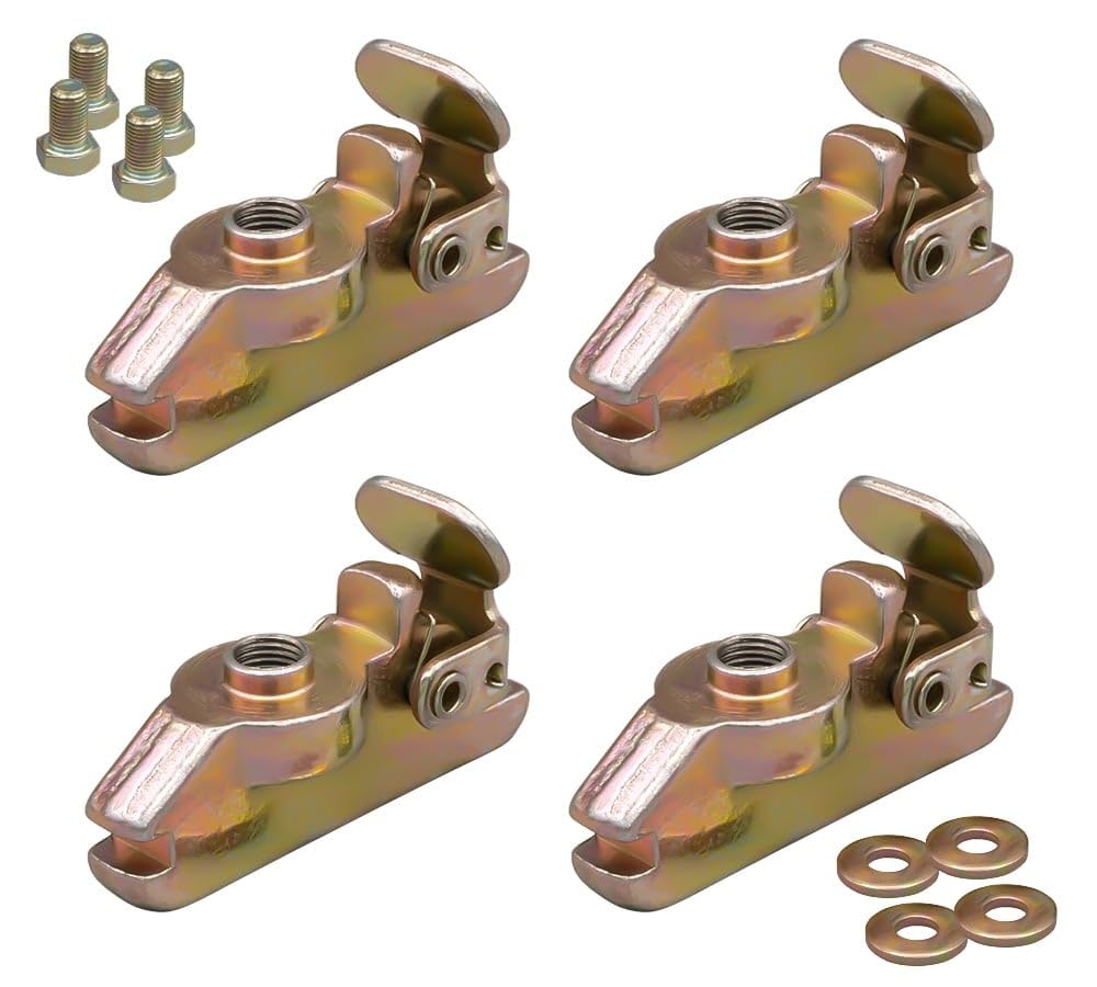 Mytee Products (4 Pack) E-Track Threaded Fitting for Customising E-Track System - Bolt On Secure Your Custom Attachment 1330 lbs WLL - E-Track Accessories for Enclosed Trailer, Cargo Truck