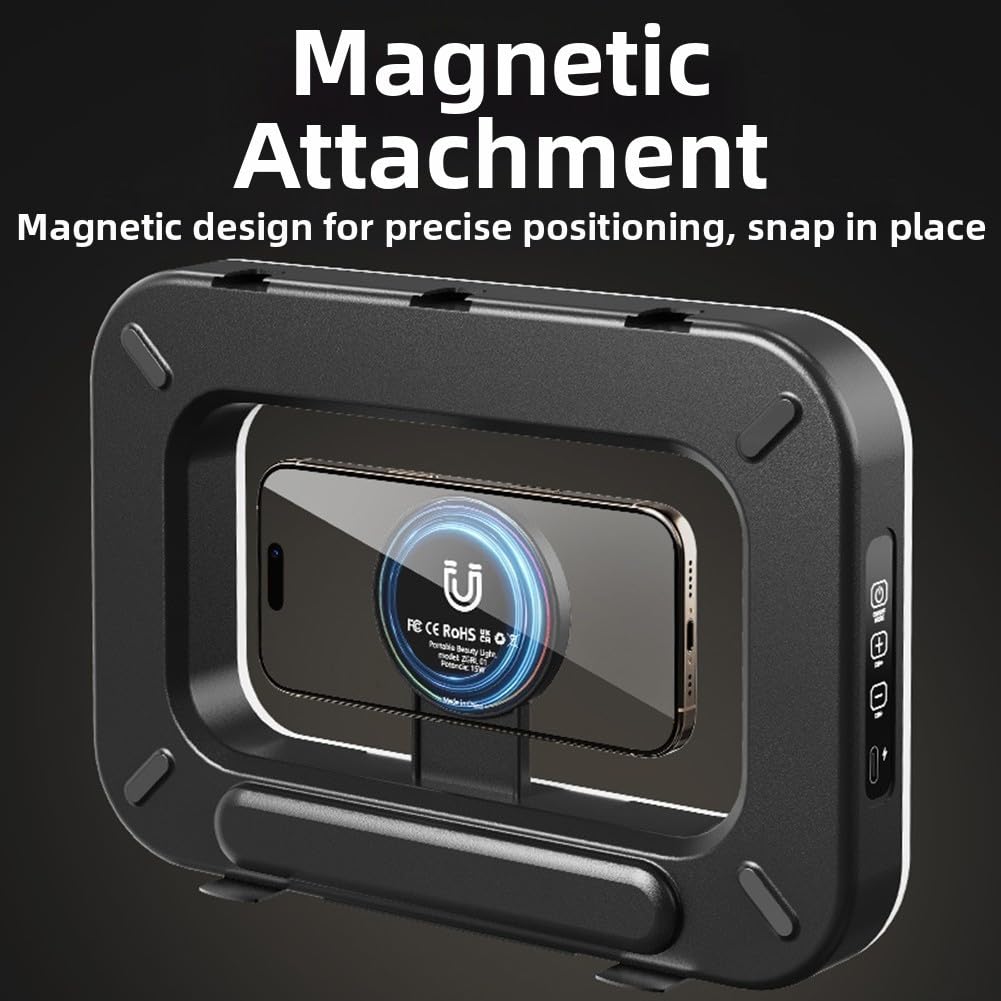 Design compatto materiale portatile dell'ABS della luce dell'anello del LED (con treppiede) | Batteria integrata da 3600 mAh, ricaricabile tramite USB, senza fili, molteplici usi, risparmio di tempo
