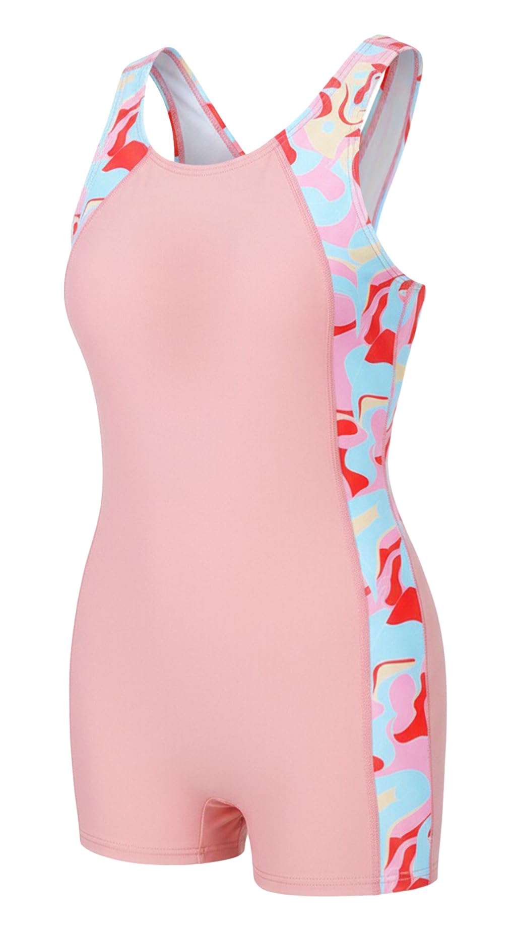 FEOYA Maillot de Bain Fille Une Pièce Anti-UV Combishort Natation Fille avec Bretelles Croisées Maillot de Bain Sport Fille 5-13 Ans