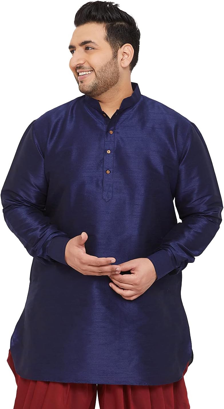 VASTRAMAY Plus Men's Cream And Maroon Silk Blend Kurta And Dhoti Set_VPLUSMK001nDT007MOTHER