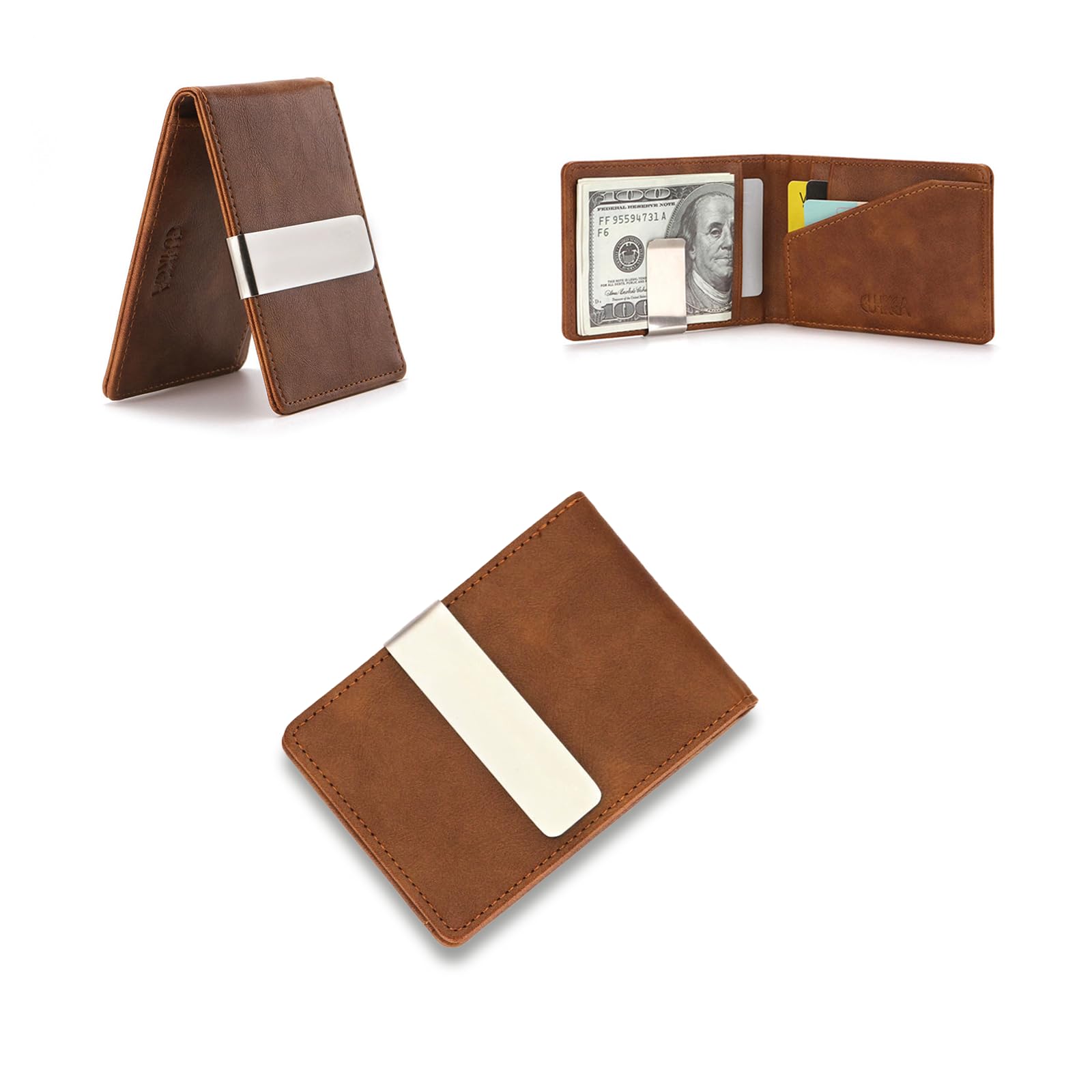 Zacisk do pieniędzy męski, Slim Wallet z zaciskiem do pieniędzy, Money Clip, Ultralekkie etui na karty, Kompaktowe etui na karty kredytowe RFID, Minimalistyczny portfel z zaciskiem do