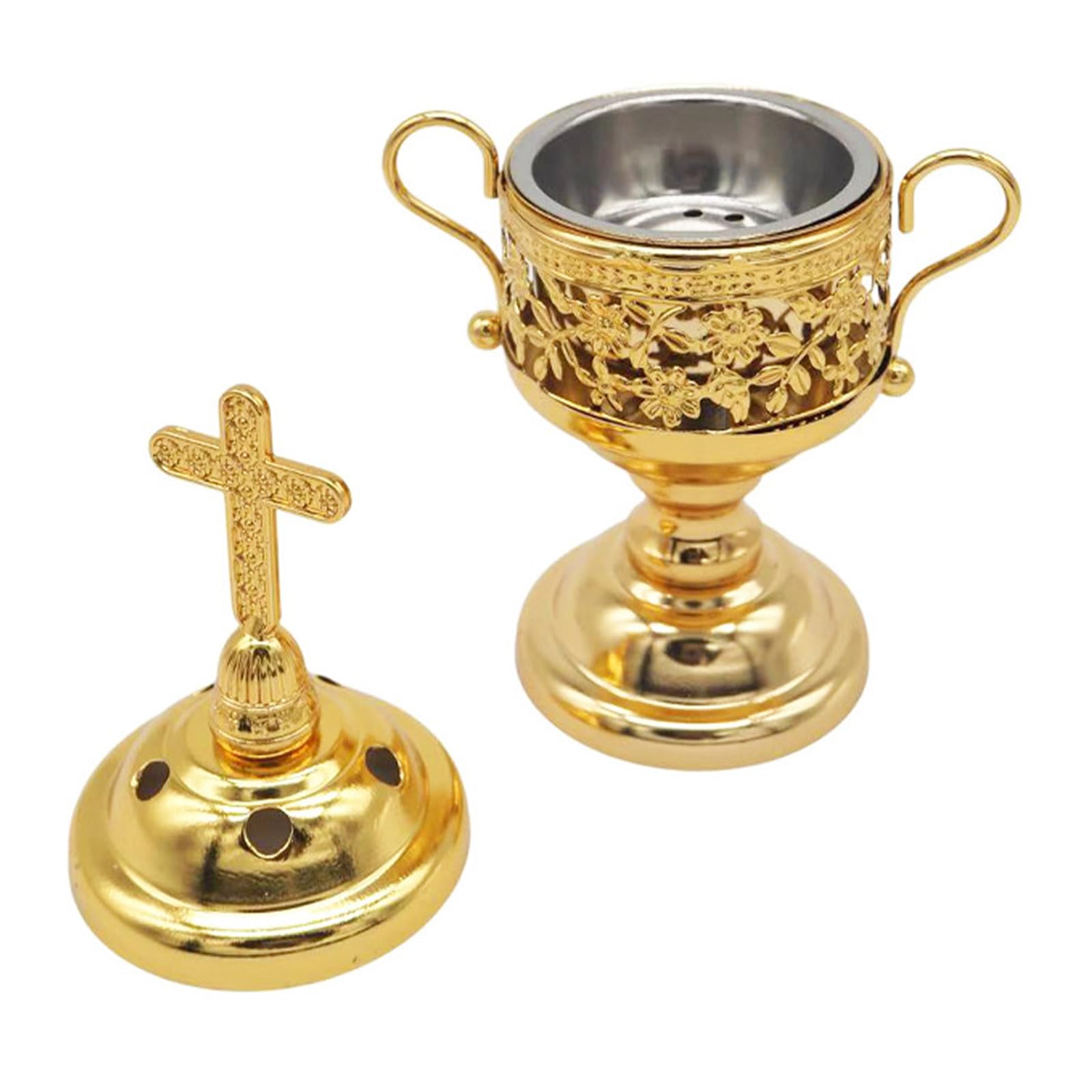 Xinsheinelry Bakhoors Charcoals Incenses Burners Frankincense Metal Incensed Oud, Incensed Stick Decorative Holder Frankincense Metal