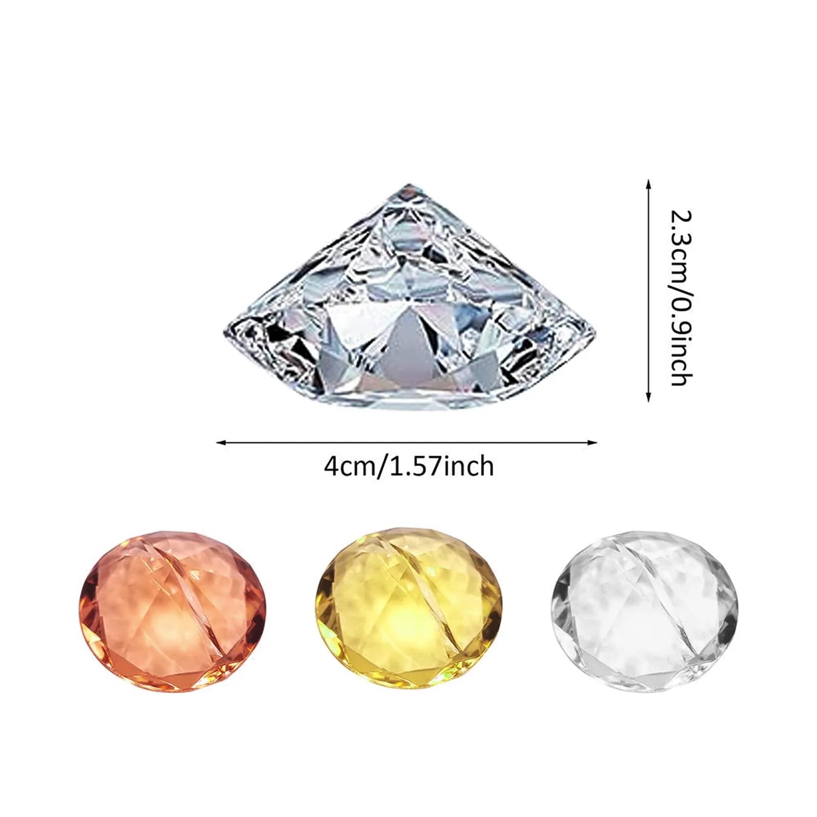 Tvoip 24 Stück Diamant Kartenhalter Tischnummernhalter Platzkartenhalter Acryl Kristall Diamant Tischkartenständer für Party Hochzeiten Tischdekoration (Champagner)