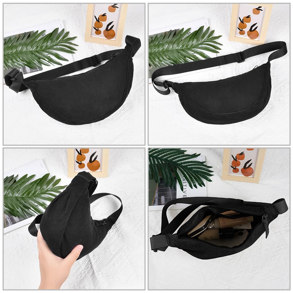 Aucuu Borsa a Tracolla in Nylon, Borsa a Tracolla a Mezzaluna da Donna, Borsa a Spalla con Tracolla Regolabile, Messenger Crossbody Bag per Shopping Viaggio