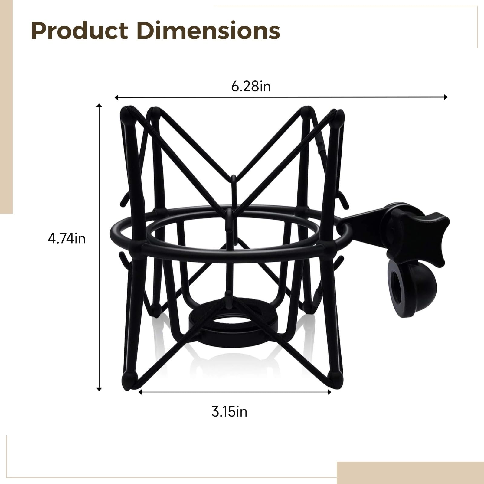 Supporto professionale per Neumann U87, Lewitt 240, sistema antivibrazione, nero