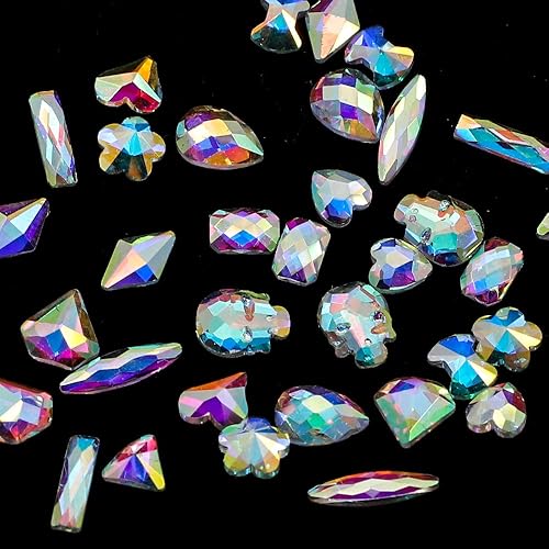 Miniatura 6 de Outuxed 3196 diamantes de imitación de uñas con parte trasera plana y gemas de uñas diamantes de imitación de cristal AB y dijes de arte de uñas 3D