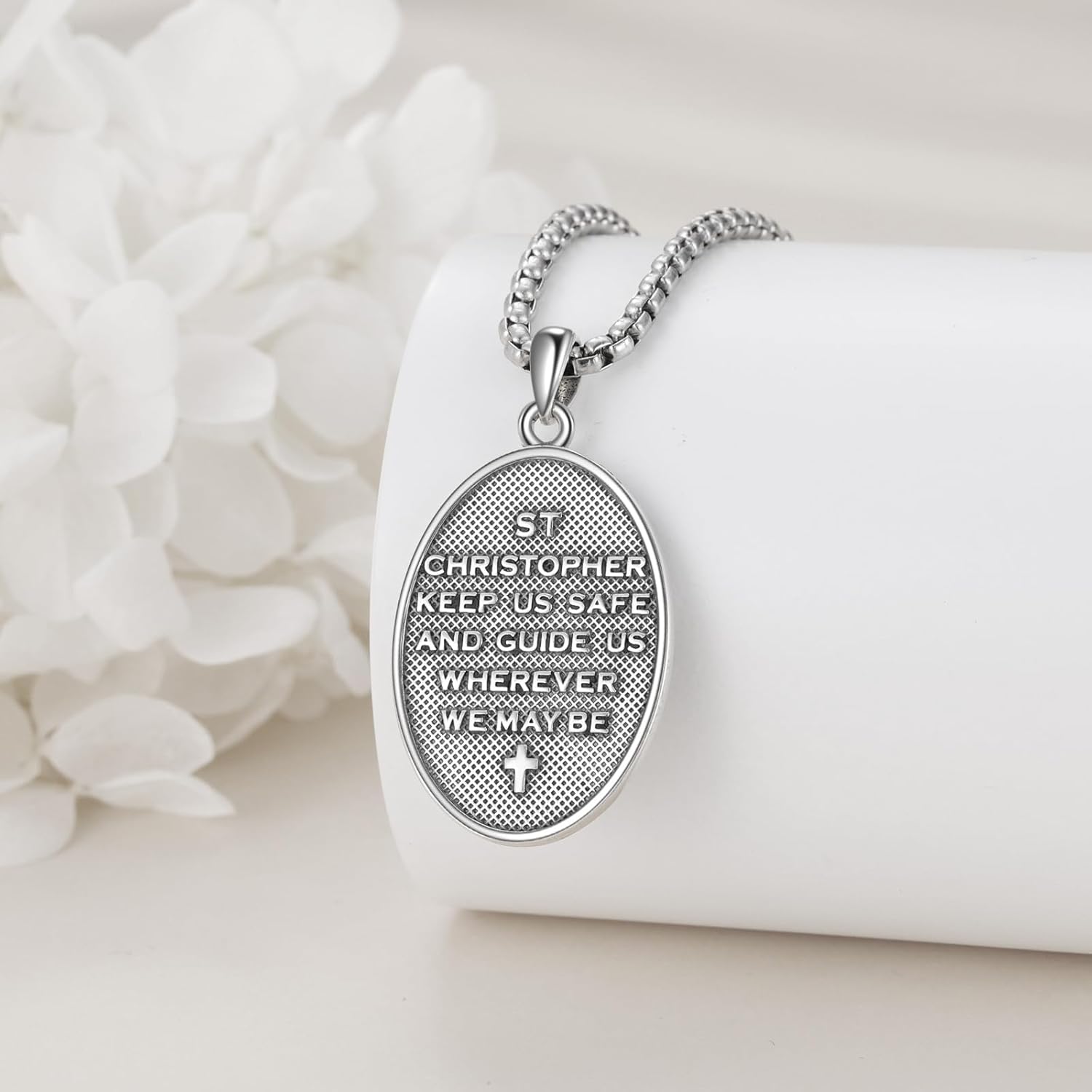 Saint Christopher/Saint Michael Necklace for Men Women 925 Sterling Silver Patron Saint Necklace Talisman Amulet Jewelry Protection Jewelry Medals