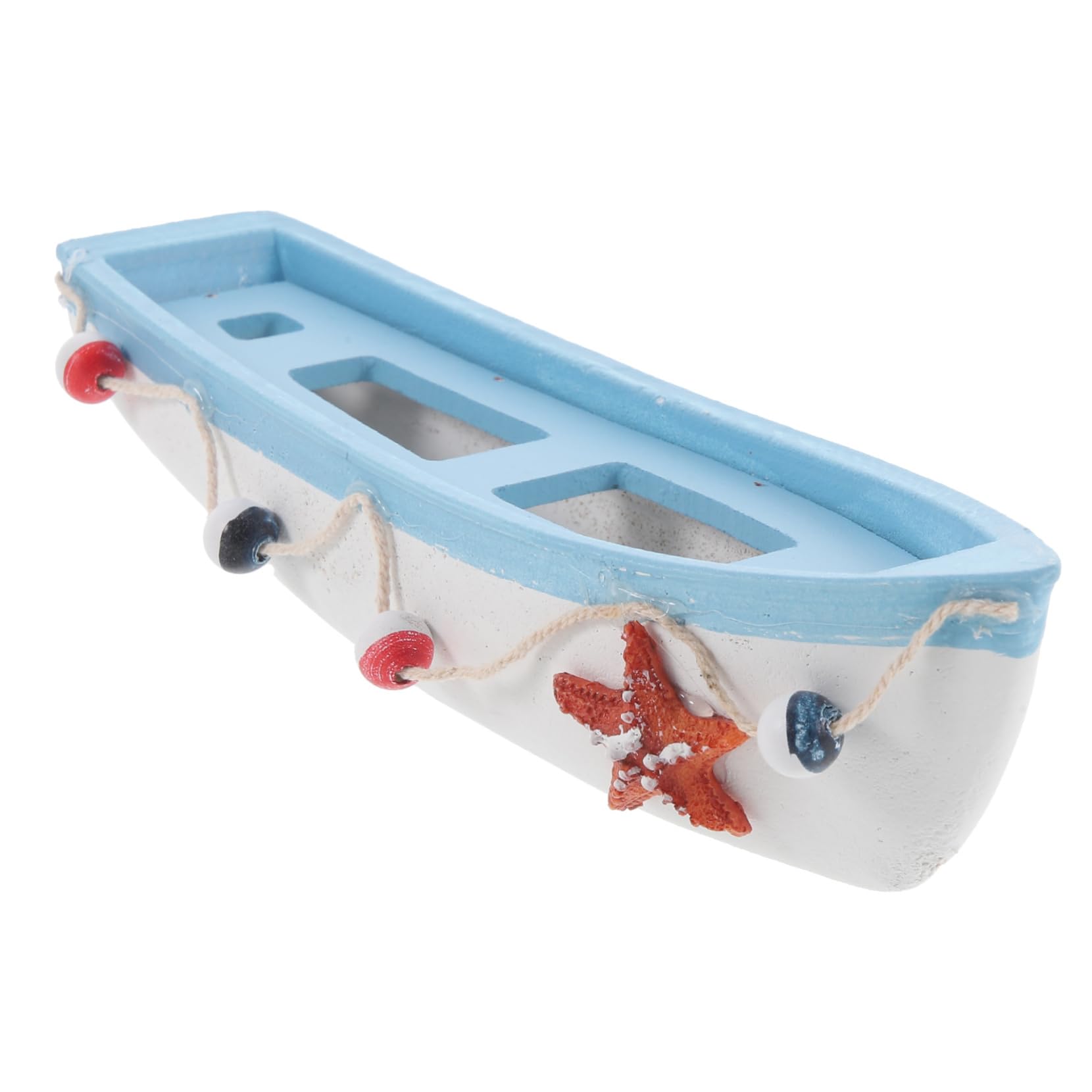 POPETPOP 4 Piezas Pequeño De Estilo Mediterráneo Navegación Decoración De Playa Océano Decoración De Mesa Náutica Accesorios Decorativos para El Hogar Temático De Madera Blue