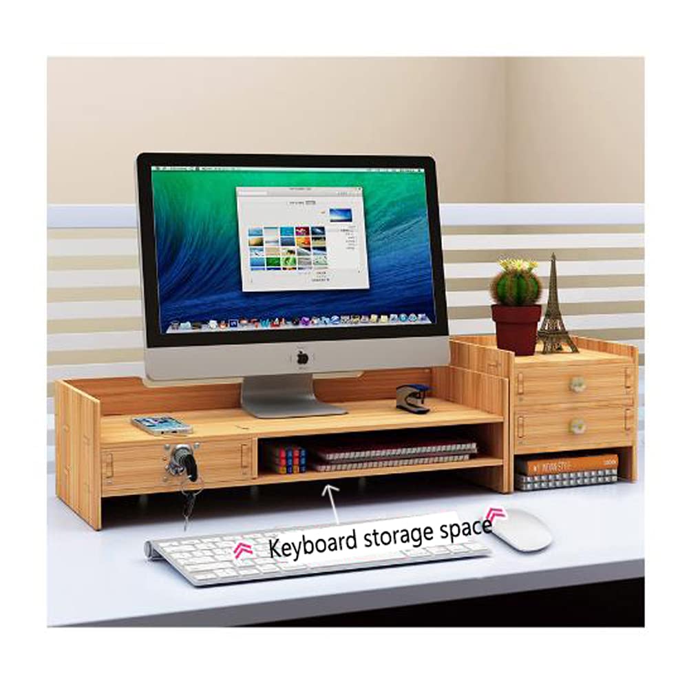 Pygocereri Monitorständer Mit Schublade - Schreibtisch Organizer Schwarz