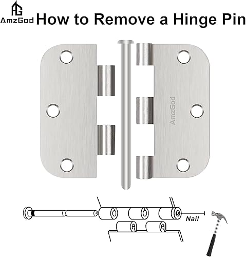 Vista 18 de Bisagras de puerta color negro mate, paquete de 108 bisagras negras para puerta de 3.5 pulgadas, bisagra de puerta interior redondeada con esquinas