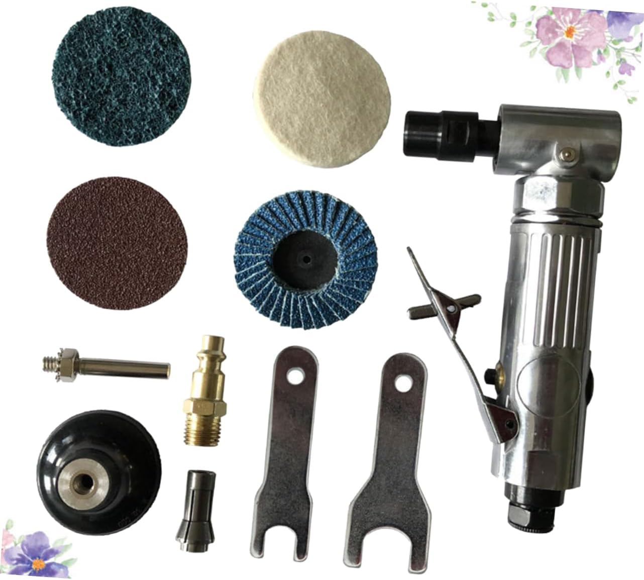 Veemoon 1 Set Pneumatic Wind Mill Machine Polishing Rust Removal Tools Durable Construction for Tire and Surface Grinding Low Noise Easy Single Hand Operation