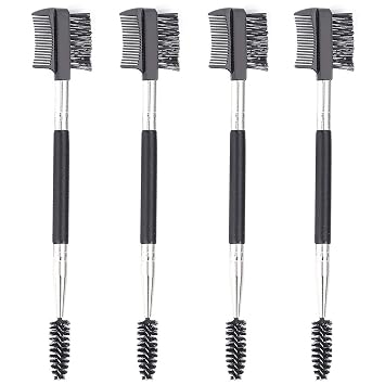 4 pcs Duo Eyebrow Brush,Eyelash Brush Mascara Wands Spoolie Brushes for Eyelash Extension Lash applicator Eyebrow