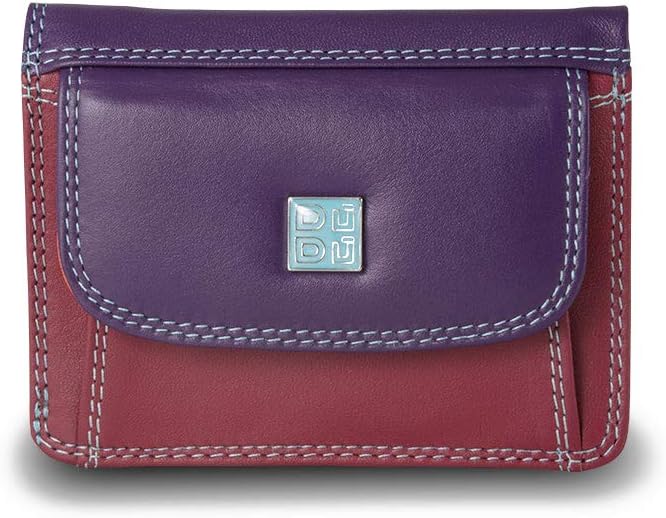 Small ladies purse colorful wallet in genuine leather with coin pocket DUDU Violet