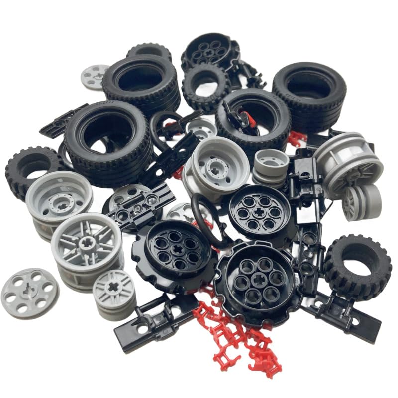 Set Pezzi Di Ricambio Per Ruote Fuoristrada, Assi E Pneumatici, Compatibili Con Mattoncini Technic
