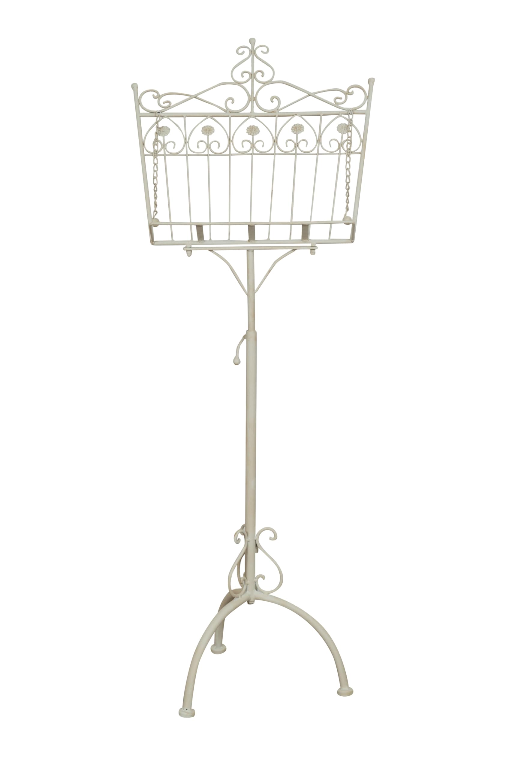 Biscottini Leggio Porta Menu - Leggio Musicale in Ferro battuto da Pavimento 47x32x140 cm - Cavalletto Espositore Pubblicitario Pieghevole - Portamenu Ristorante - Leggio per Libri da Tavolo