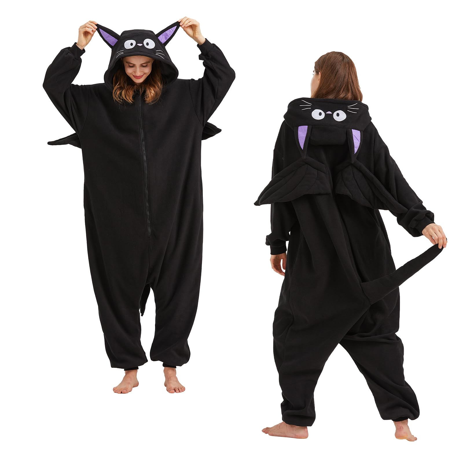 Mothman Costume Halloween Onesie Adult Cosplay Animal One-Piece Pajamas Christmas Sleepwear for Women Men-image-34