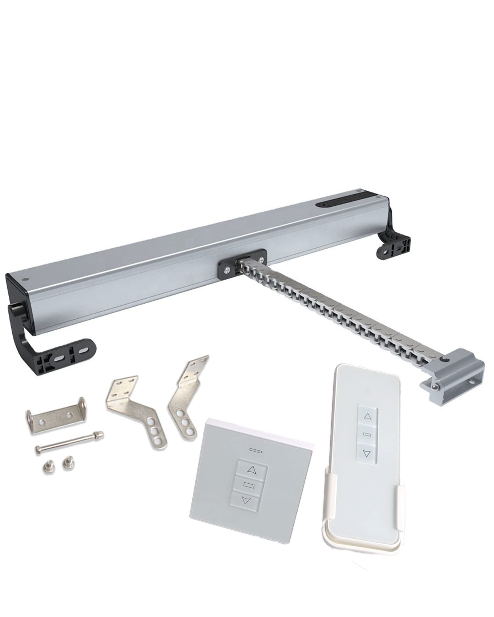 Aprifinestra elettrico con telecomando, attuatore motorizzato per prese d'aria, corsa regolabile 300 mm-800 mm, include interruttore a parete, perfetto per uso domestico o ufficio