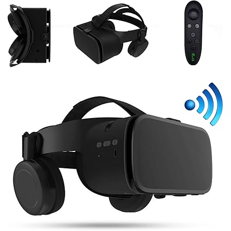 VR Headset Virtual Reality Goggle with Wireless Remote Controller, 3D VR Glasses for 3D Movies Video Play Games, VR Set for IOS Android Phone for iPhone 13 12 11 Pro Mini X R S Max Samsung Galaxy