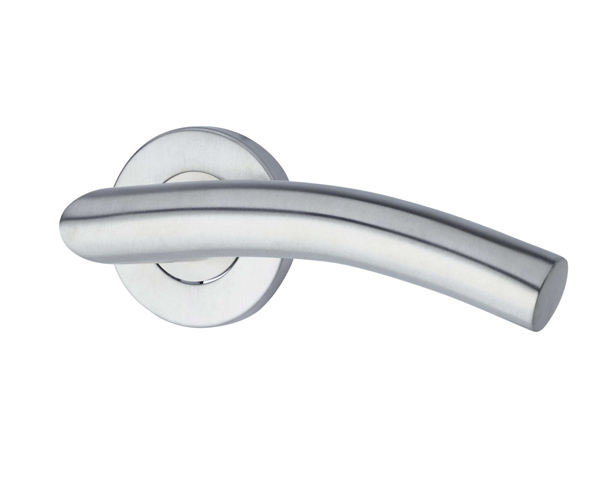 Yale L 90 Curved Handle with Bathroom Escutcheon, Silver - Image 3