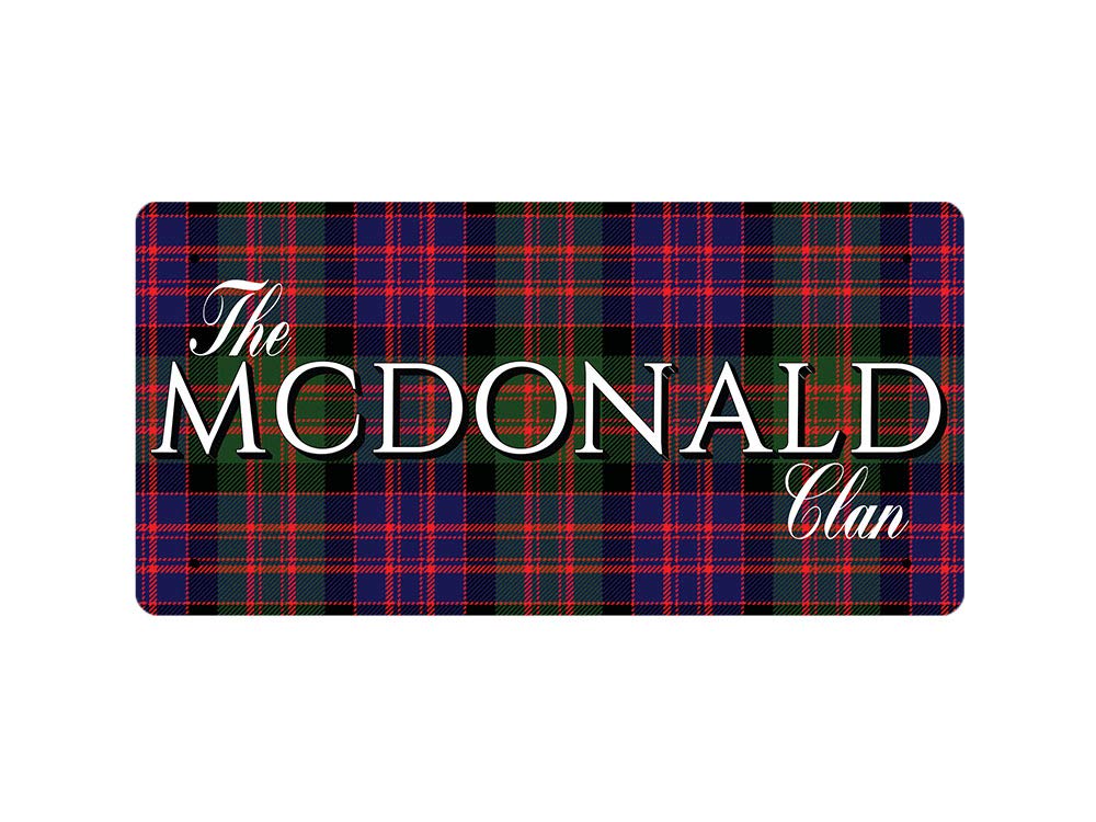 McMug - The Mcdonald Clan (Mcdonald Modern Tartan) - Metal Sign, Decorative Sign, 200mm x 100mm