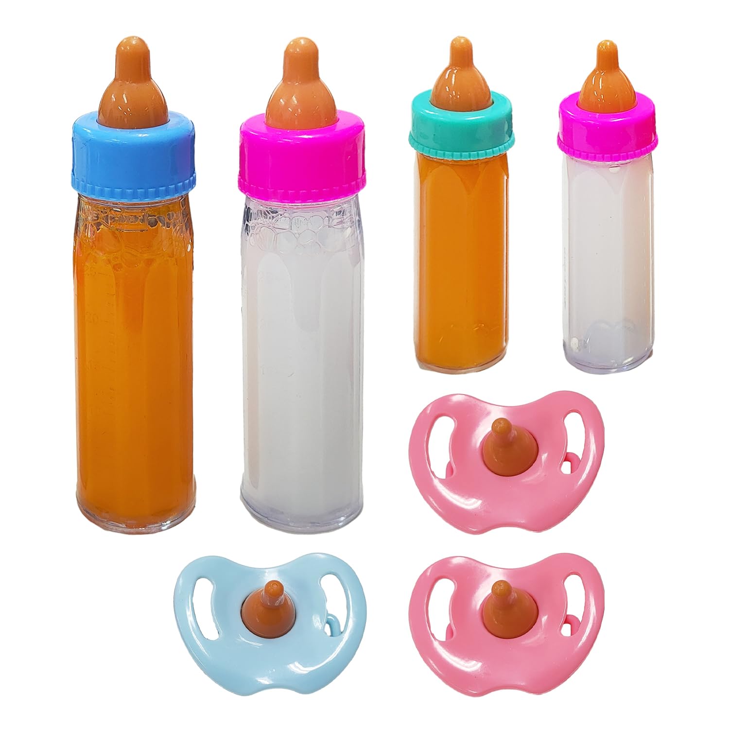 7 Piece Bottle Set, Doll Bottle With Nipple, Doll Juice Bottle, Toy Doll Accessories, Baby Role Play Props, Magic Bottle, Children's Birthday Gift
