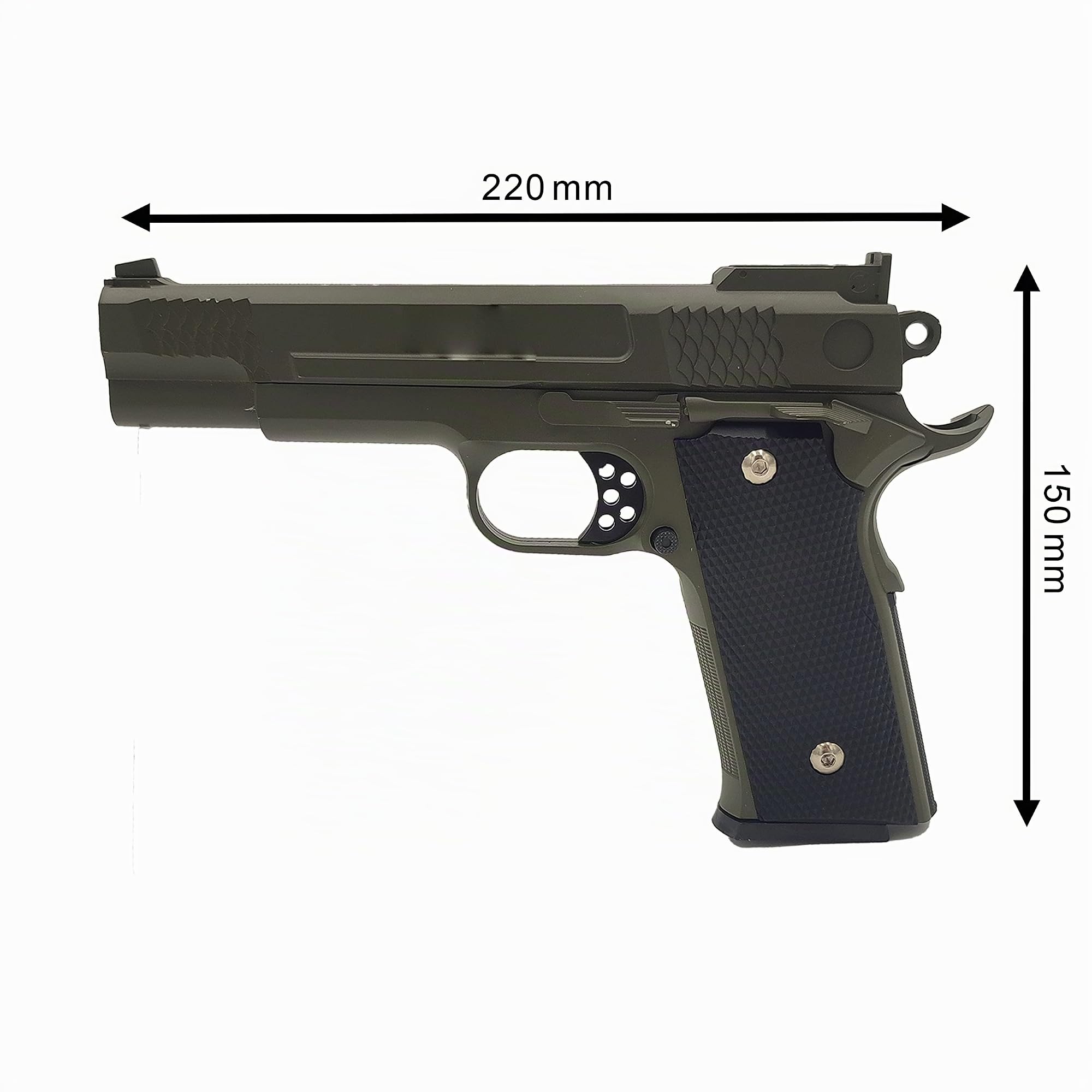 Pistolet à Billes Airsoft/Style G.20OD à Ressort (Spring) / Couleurs: Noir et OD (Vert Olive) / Matière: Métal/Puissance 0.5 Joule