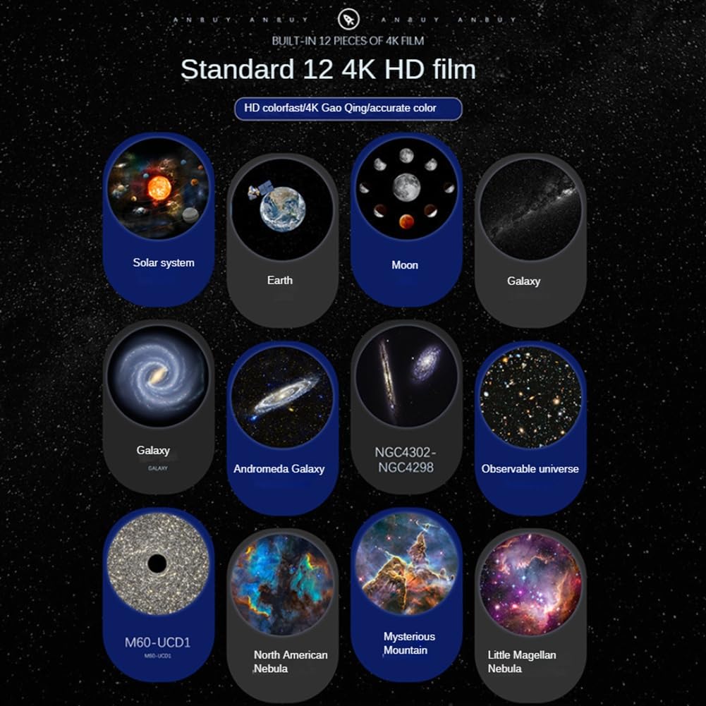 Galaktyka gwiaździsta lampa projekcyjna obracana o 360°, regulowana lampa nocna do sypialni, domu, na imprezę C