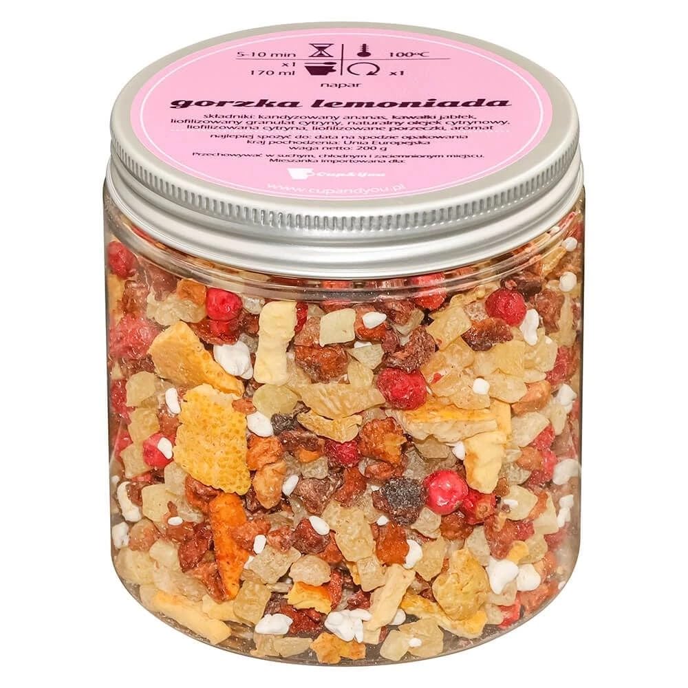 Letni box prezentowy HOT SUMMER - zestaw letnich herbat z zaparzaczem, herbaty: rooibos SŁODKI ALOES, ziołowa FRESH KISSES, owocowa GORZKA LEMONIADA