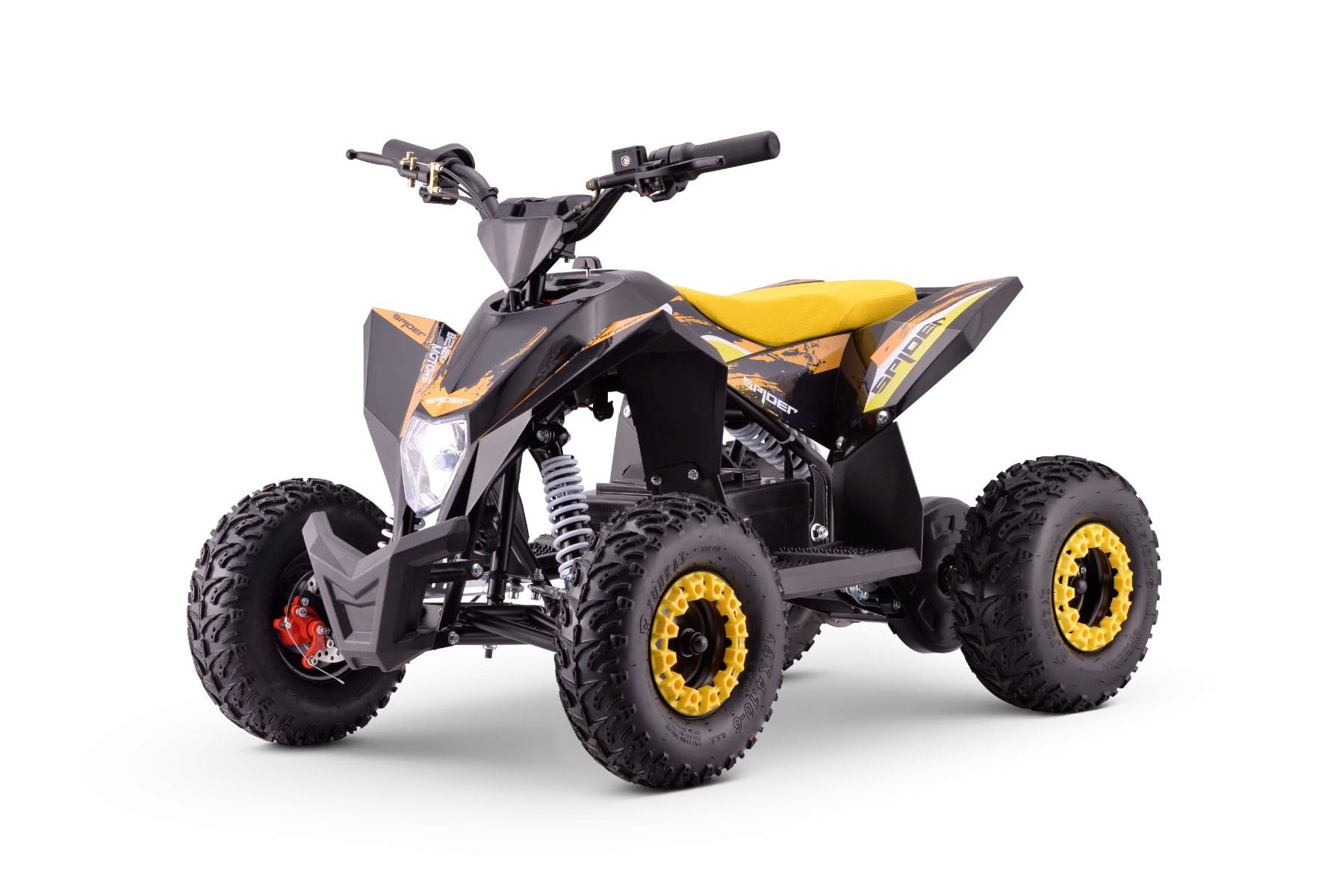 ATV eléctrico Quad para niños Spider Amarillo - 1000 W, Batería: 36 V (3 x 12 V/12 Ah), a partir de 5 años+