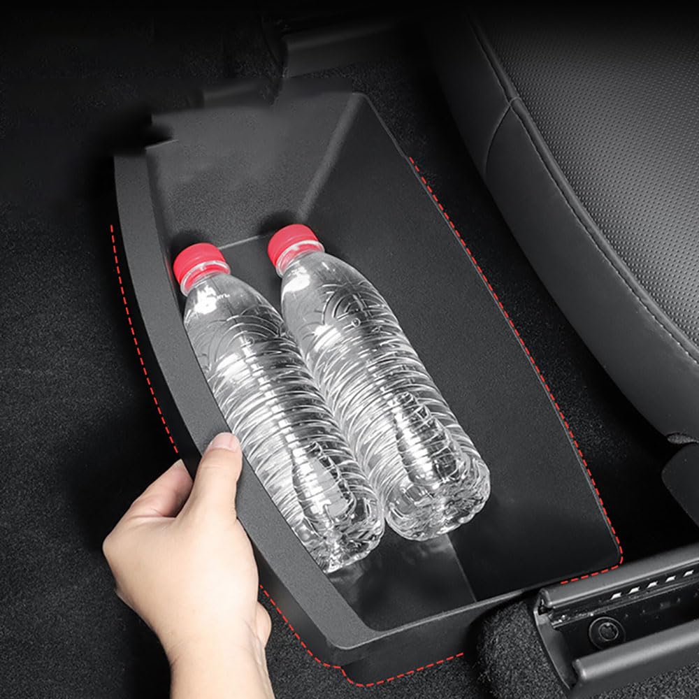 Boîte de rangement en TPE sous siège pour Tesla Model Y Juniper 2025 - Tiroir intérieur de voiture - Accessoires de voiture - Bac de chaise - 1 pièce