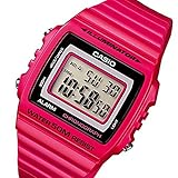 CASIO Standard water 50M resist デジタル プラベルトウォッチ メンズ向ユニセックス（W-215H-1A2 W-215H-4A） (W-215H-4A（ローズレッド）)