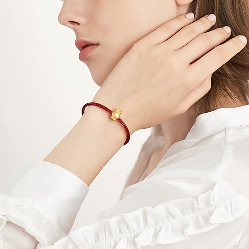 Miniatura 2 de CHOW SANG SANG 999 - Pulsera de dijes mini de oro sólido de 24 quilates del horóscopo chino, encantadora y linda, con animalitos para mujer