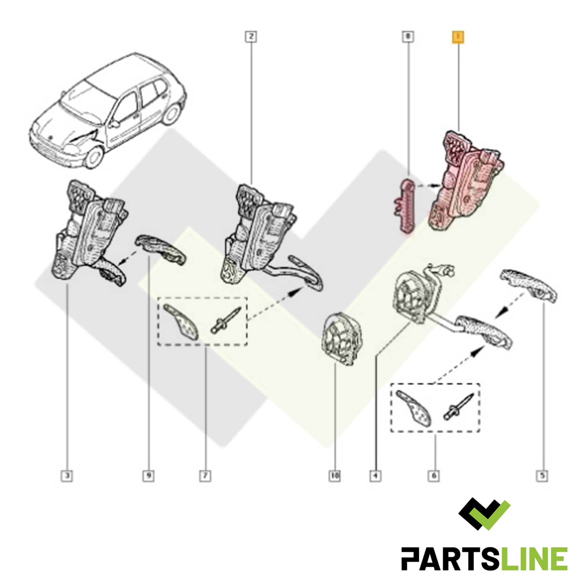 Partsline Capteur de Position Potentiomètre de Pédale d'Accélérateur compatible avec Clio II, Kangoo, Thalia II - Réf 8200089851 8200699691