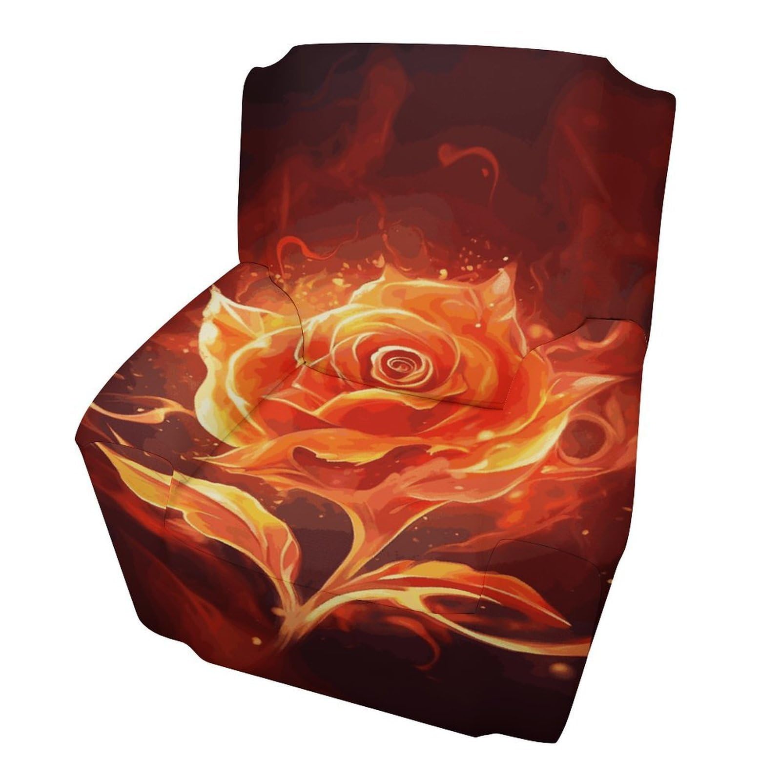 Fodpand Style Flame Rose Sofa Cover Soft 1 Seater Sofa Slipcover For Pets Washable,Couch Cover With Elastic Straps Furniture Protector