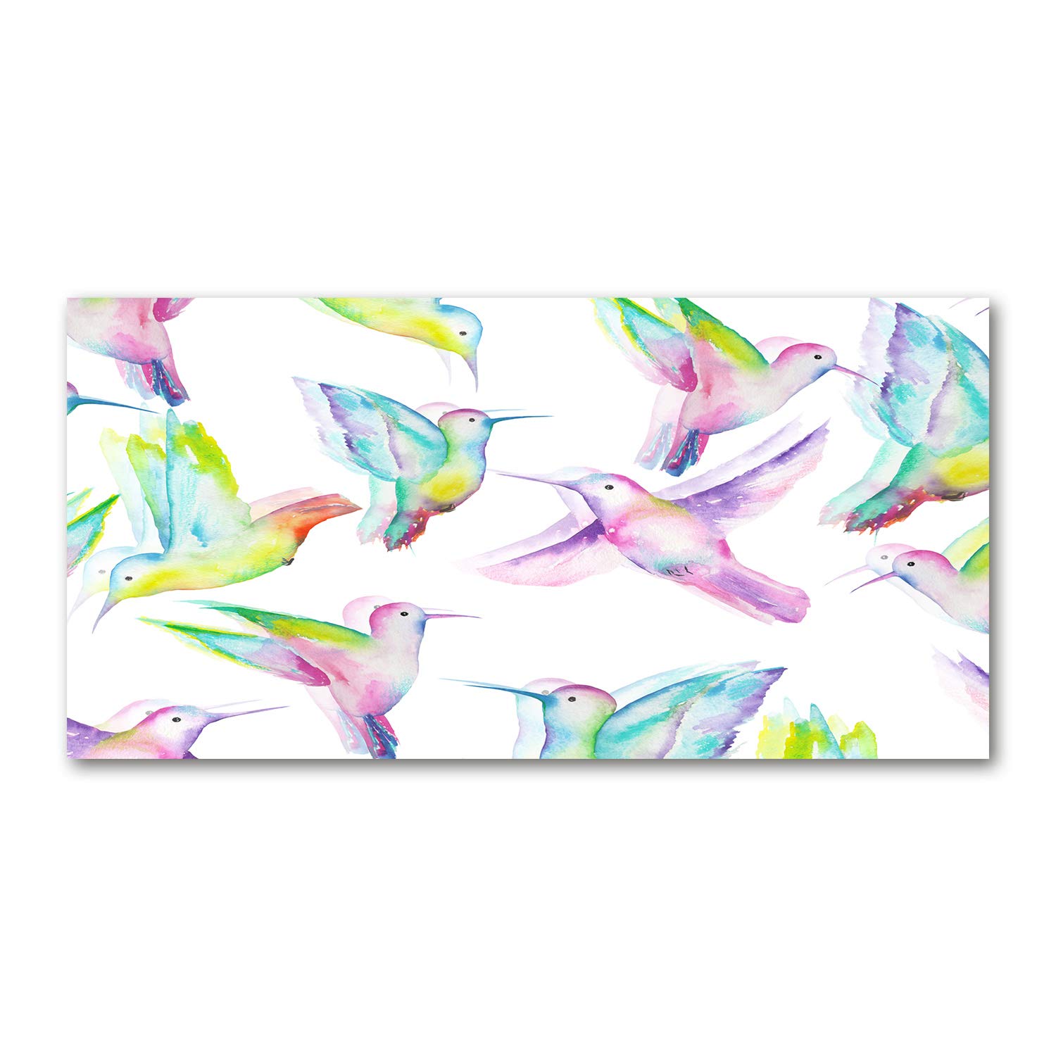Image verre plastique déco mural acrylic glass colibríes 120x60cm animaux