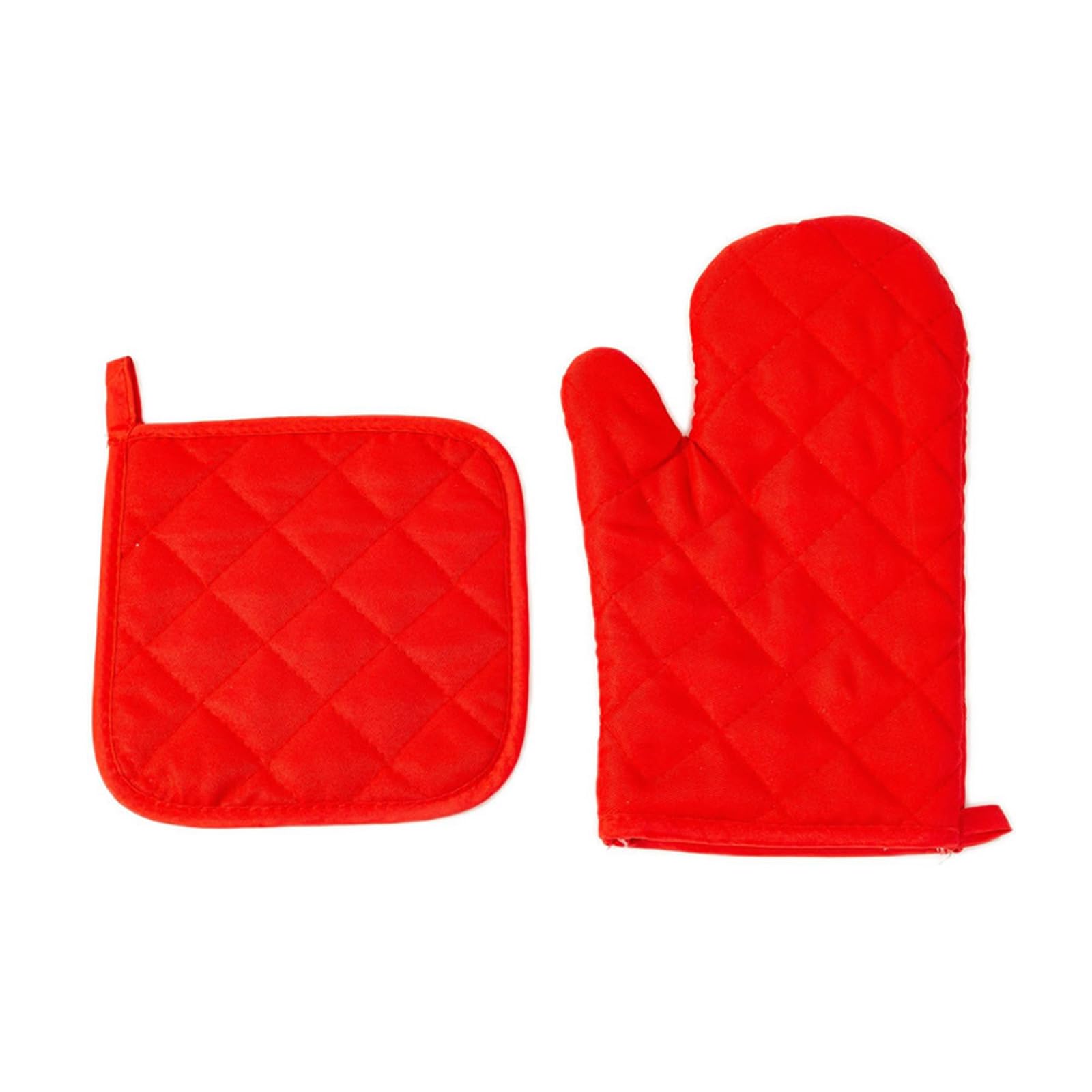MALSSE Oven Gloves and Hot Pad Holder Trivet Mat Nonslip Kitchen Mitts for Grilling Baking Microwave Use Microwave Safe Pots Holder Set