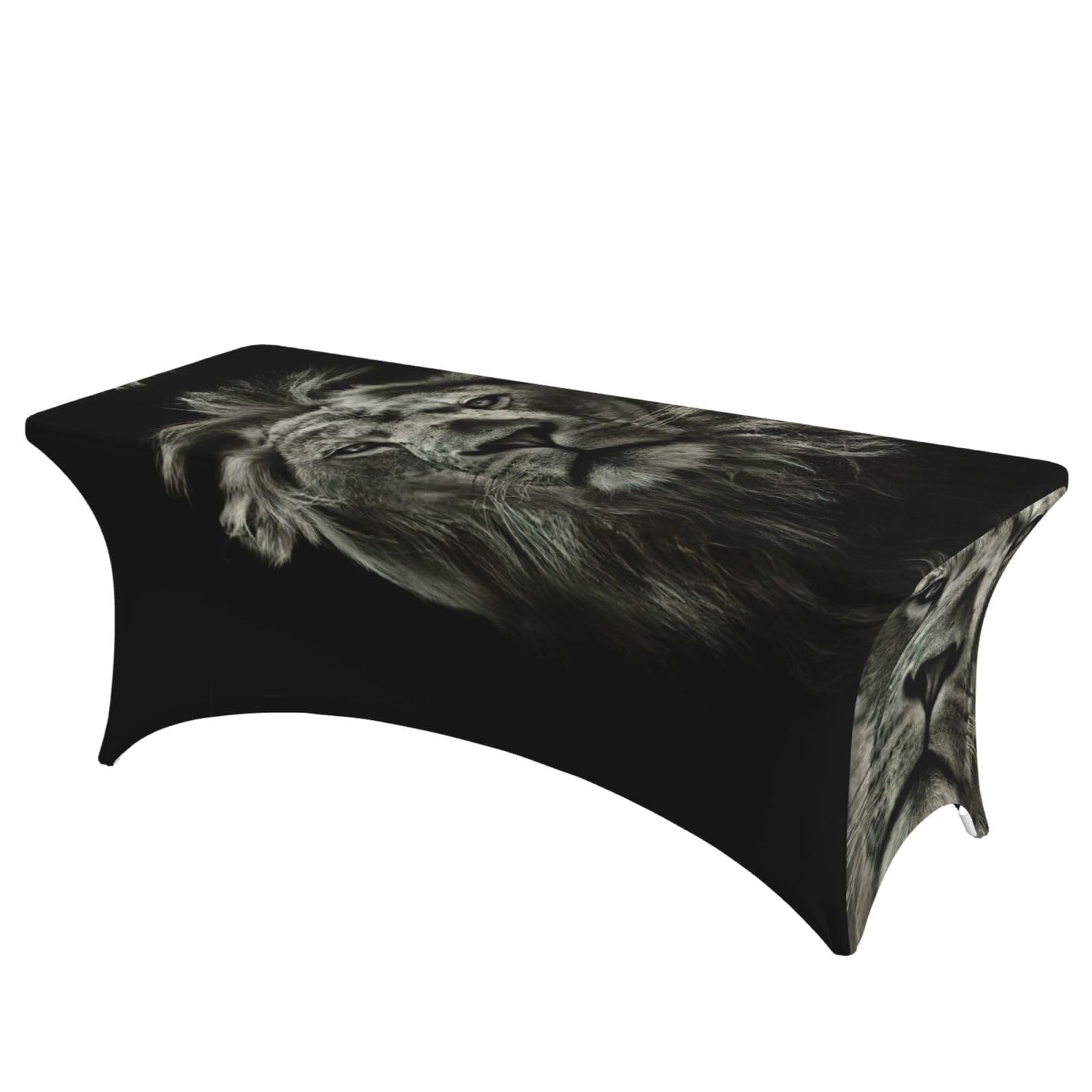 Nappe rectangulaire extensible lion noir EdWal pour habiller une table de 1,8 m