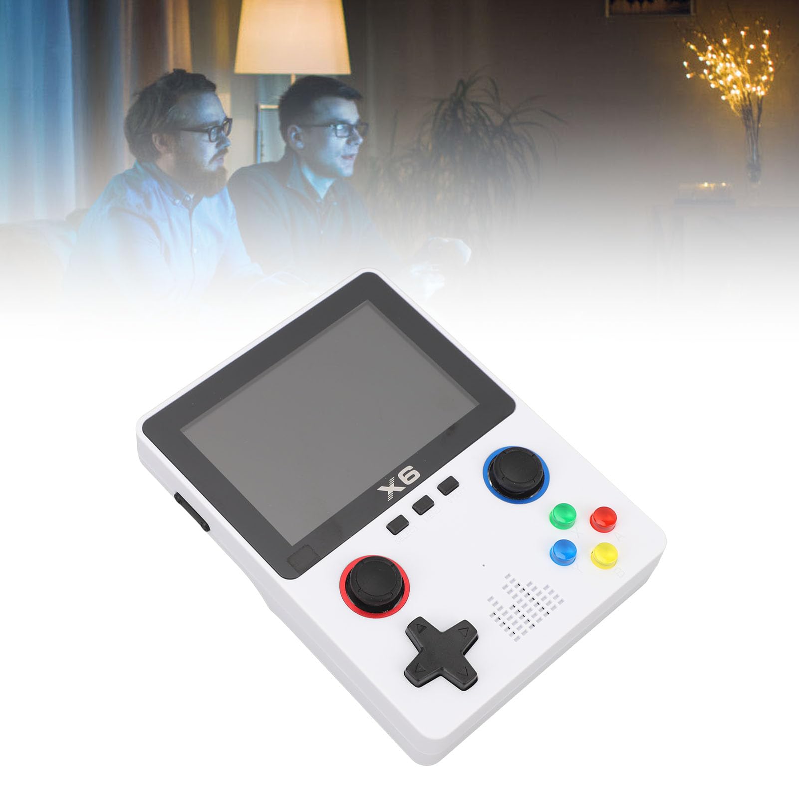EMUKOEP Consola de Juegos Retro Portátil HD Dual Rocker para Adultos, Juegos, Pantalla de 3,5 Pulgadas, Tarjeta de Memoria 32G (Blanca)