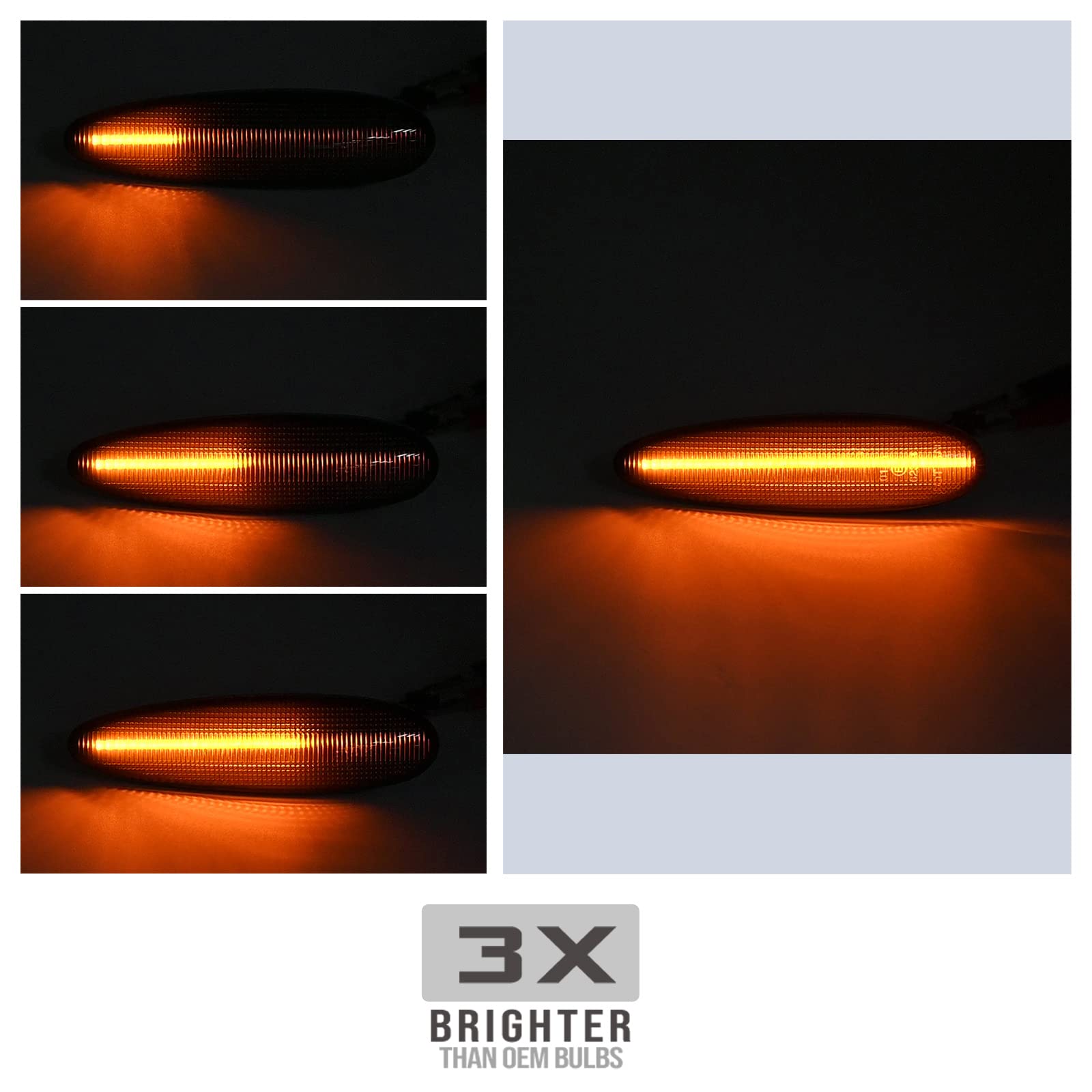 njssjd Indicatore di direzione a LED dinamico per F.iat Bravo Brava HGT 95-01 Croma MK2 05-10 Palio 02-06 Marea Strada Albea Flowing Side Marker Ripetitore Lampada Lente Trasparente