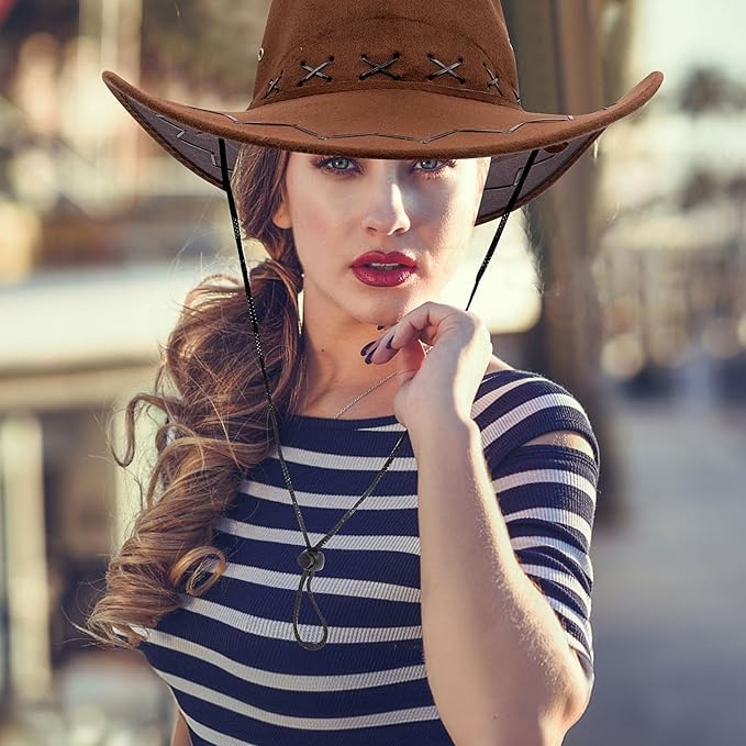 12 Stück Cowboyhut Faschingshut mit Bandana, Cowboy Karneval,Westernstyle Karnevalskostüm Faschingskostüm Herren Damen Western Party für Damen Herren
