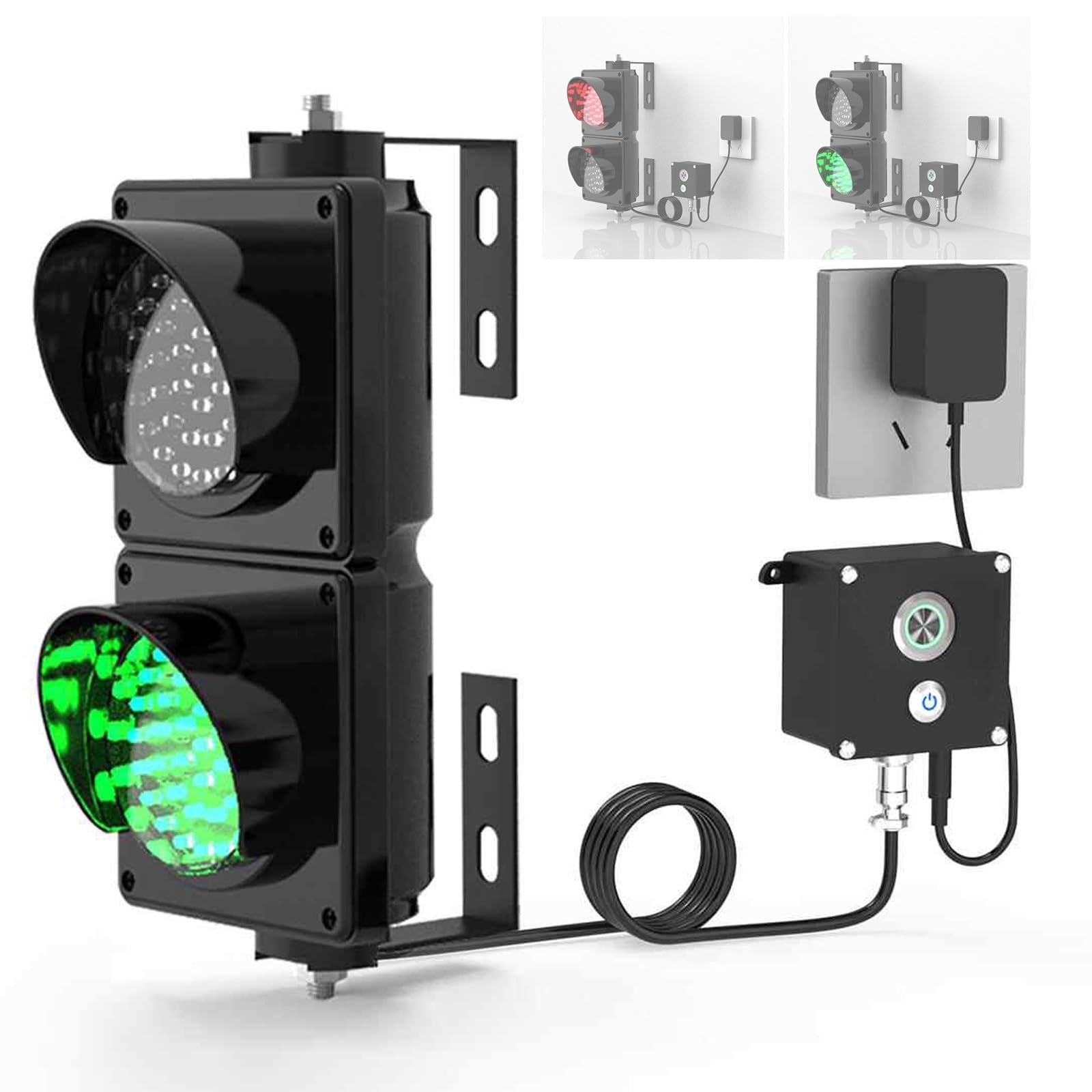 Feu de signalisation LED étanche IP67 avec système bicolore rouge vert brancher et jouer