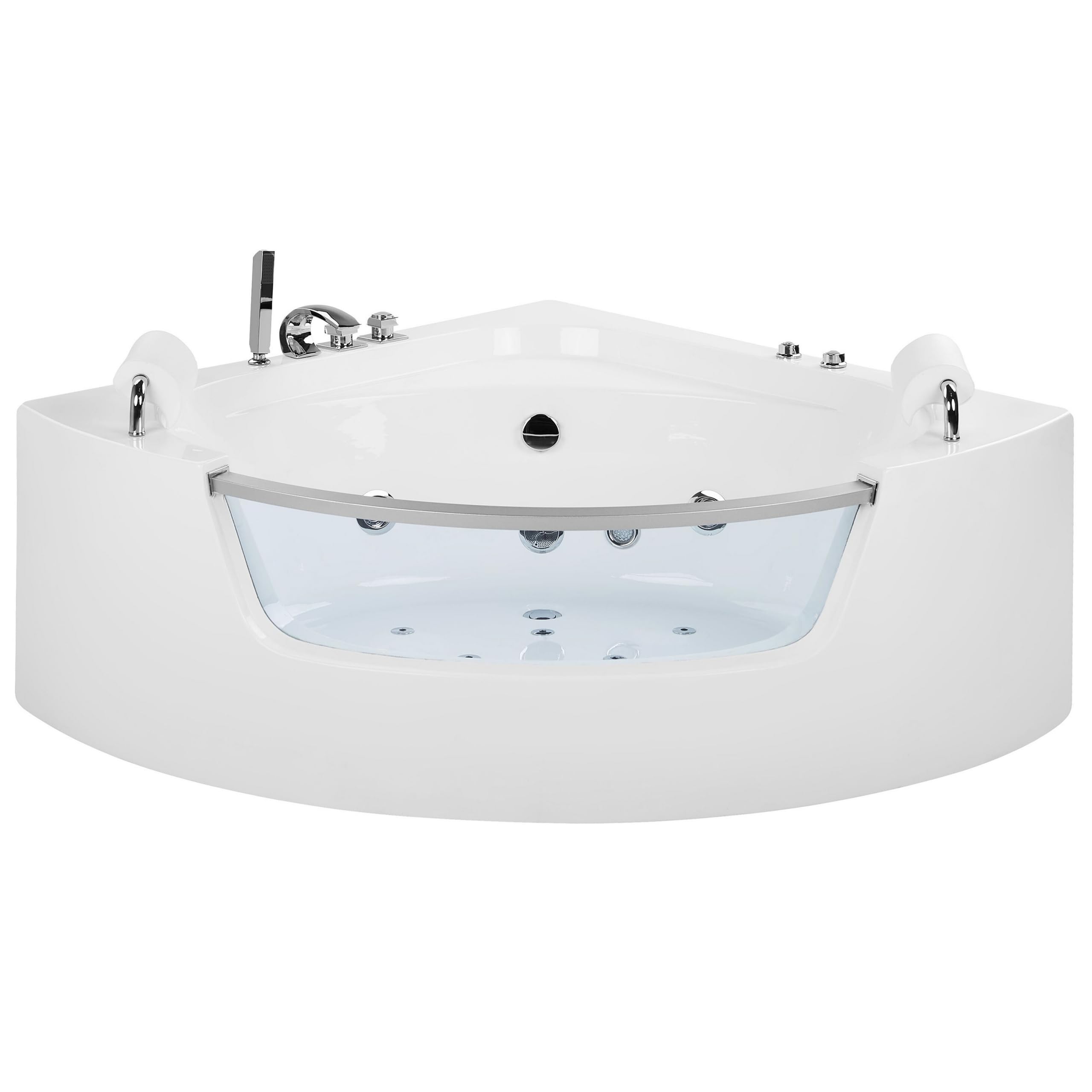 Vasca Idromassaggio Angolare Acrilico Sanitario Bianco con Getti e LED