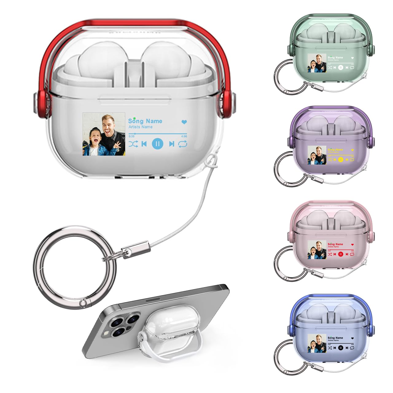 Custom Case for Galaxy Buds 3 Pro and Galaxy Buds 3 with Music Player Design,Cool Funny Music Player Design, Kickstand Protective Case Easy to Carry,