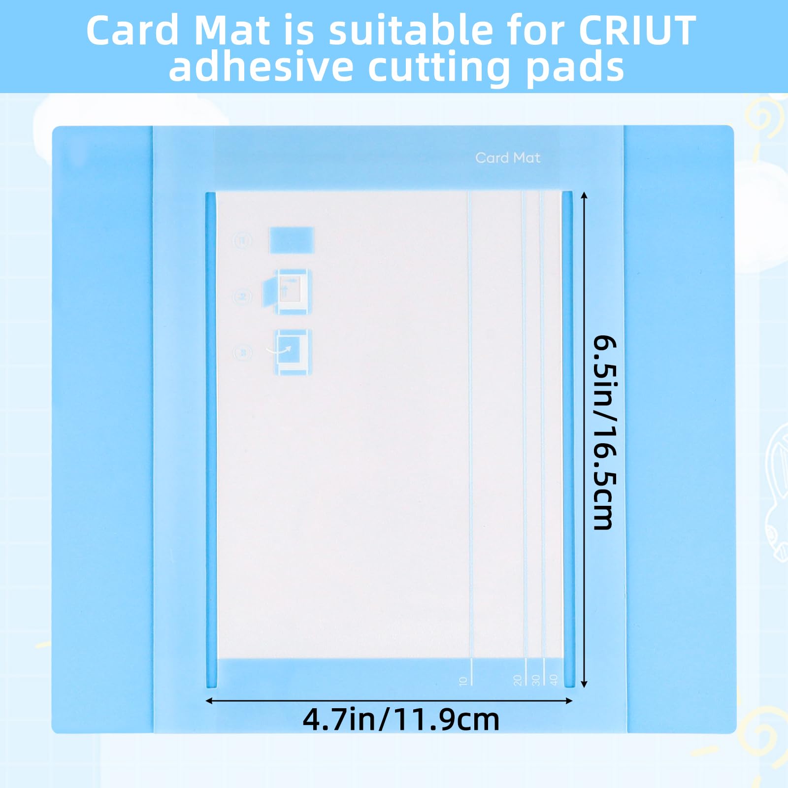3 Stück Schneidematte für Cricut Joy Xtra (4,7 x 6,5 Zoll) | Selbstklebende Schneidematten zum Einlegen von Karten Zubehör für Cricut Joy Xtra Schneidemaschine
